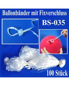 Ballonbänder mit Patent-Fixverschluessen, BS-035, 100 Stück