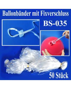 Ballonbänder mit Patent-Fixverschluessen, BS-035, 50 Stück