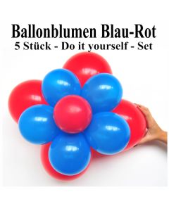 Ballonblumen-Blau-Rot-5-Stueck-Do-it-yourself-Set