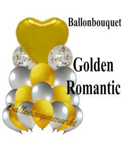 Ballon-Bouquet Golden Romantic mit 18 Luftballons