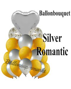 Ballon-Bouquet Silver Romantic mit 18 Luftballons