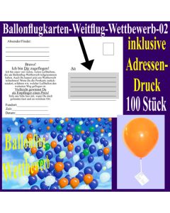 Ballonflugkarte für den Ballonflug-Wettbewerb mit Adressendruck