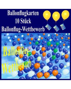 Ballonflugkarten, Ballonflug-Wettbewerb, Weitflug-Ballonkarten, Ballonmassenstart Postkarten, Karten für Luftballons, 50 Stück