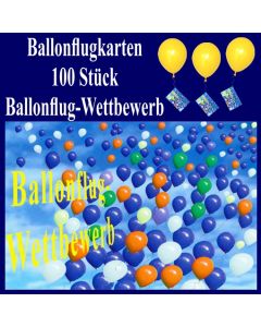 Ballonflugkarten, Ballonflug-Wettbewerb, Weitflug-Ballonkarten, Ballonmassenstart Postkarten, Karten für Luftballons, 100 Stück