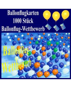 Ballonflugkarten, Ballonflug-Wettbewerb, Weitflug-Ballonkarten, Ballonmassenstart Postkarten, Karten für Luftballons, 1000 Stück