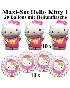 Ballons Helium Set Maxi Hello Kitty, Kindergeburtstag