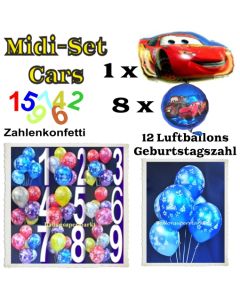 Ballons Helium Midi Set Dekoration Cars