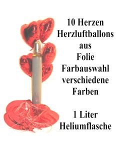 Ballons-Helium-Set-10-Herzluftballons-aus-Folie-Farbauswahl-mit-1-Liter-Heliumflasche