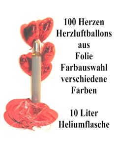 Ballons-Helium-Set-100-Herzluftballons-aus-Folie-Farbauswahl-mit-10-Liter-Helium