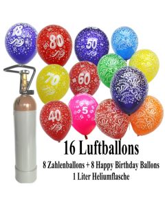 Ballons-Helium-Set-16-Luftballons-mit-Heliumflasche-8-Zahlenballons-8-Happy-Birthday-Ballons