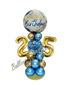 LED Ballondeko zum 25. Geburtstag in Blau und Gold