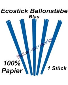 Ecostick Ballonstab aus 100 % Papier, blau, 1 Stück 