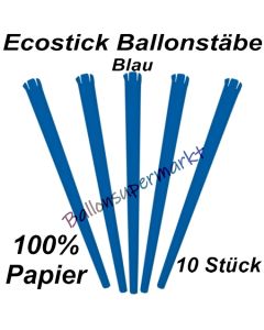 Ecostick Ballonstäbe aus 100 % Papier, blau, 10 Stück 