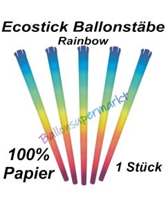 Ecostick Ballonstab aus 100 % Papier, Rainbow, 1 Stück 