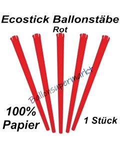 Ecostick Ballonstab aus 100 % Papier, rot, 1 Stück 