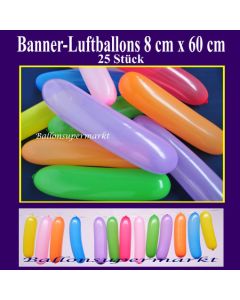 Banner-Luftballons, 25 Stück, bunt gemischt