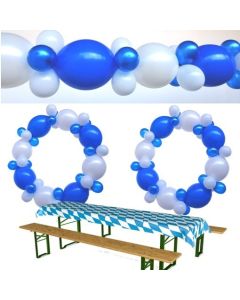 Bayrische Wochen - Ballongirlande zum Selbermachen - Festzeltdekoration - Raumdekoration in Gaststätten und Restaurants