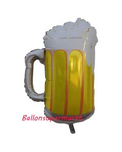 Luftballon aus Folie, Folienballon, Bierkrug, Dekoration zu Karneval und Fasching, zu Bierfesten und Feiern