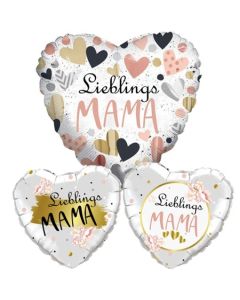 Bouquet aus Herzluftballons ohne Helium zum Muttertag: Lieblings-Mama