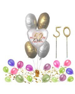 Bouquet Heliumballons zum 50. Geburtstag