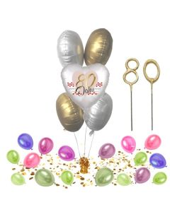 Bouquet Heliumballons zum 80. Geburtstag