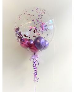 Bubbles Ballon mit Konfetti und kleinen Luftballons gefüllt