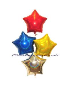 buntes Silvesterdeko Bouquet aus holografischen Sternballons