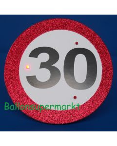 Riesen-Button Geburtstag 30 mit LED Beleuchtung