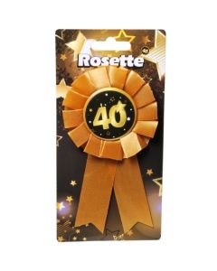 Rosette zum 40. Geburtstag, schwarz/gold