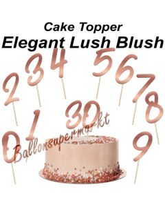 Zahlen Cake Topper Elegant Lush Blush, Dekoration zum Geburtstag