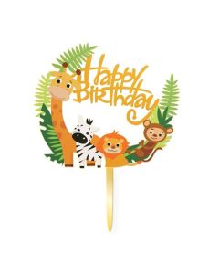 Cake Topper, Happy Birthday, Dschungel