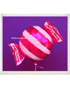 Candy Luftballon aus Folie mit Helium, Rot, Stripes