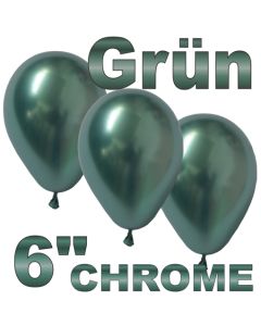 Chrome Luftballons 15 cm Grün, 10 Stück
