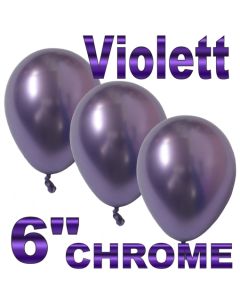 Chrome Luftballons 15 cm Violett, 10 Stück