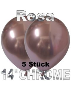 Luftballons in Chrome Rosa 35 cm, 5 Stück