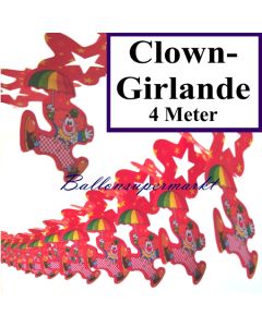 Clown-Girlande, Girlande mit Clowns am Schirm