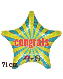 Congrats! Retro Star Jumbo Luftballon aus Folie