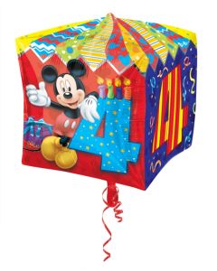 Cubez Luftballon aus Folie Mickey Mouse zum 4. Geburtstag