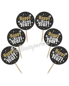 Cupcake Topper Zahl Happy New Year, Dekoration zu Silvester