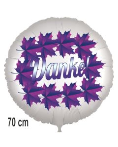 Danke.Rund-Luftballon aus Folie, Leaves, 70 cm