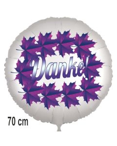 Danke. Rundluftballon aus Folie, Leaves, 70 cm