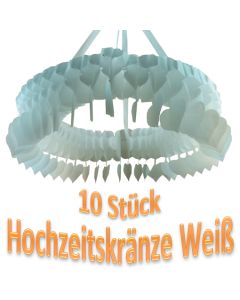 Hochzeitskränze Weiß, 10 Stück