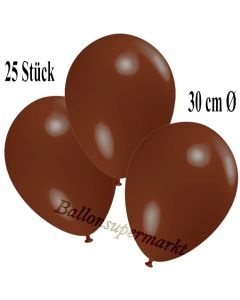 Deko-Luftballons Braun, 25 Stück