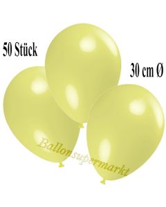 Deko-Luftballons Pastellgelb, 50 Stück