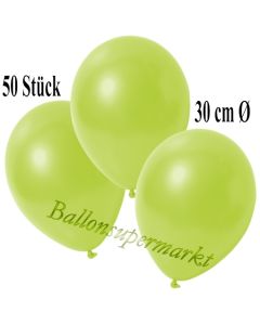 Deko-Luftballons Metallic Apfelgrün, 50 Stück