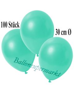 Deko-Luftballons Metallic Aquamarin, 100 Stück