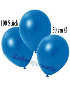 Deko-Luftballons Metallic Blau, 100 Stück