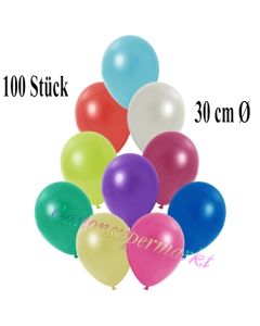 Deko-Luftballons Metallic Bunt gemischt, 100 Stück
