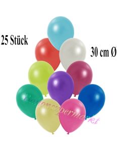 Deko-Luftballons Metallic Bunt gemischt, 25 Stück