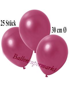 Deko-Luftballons Metallic Burgund, 25 Stück